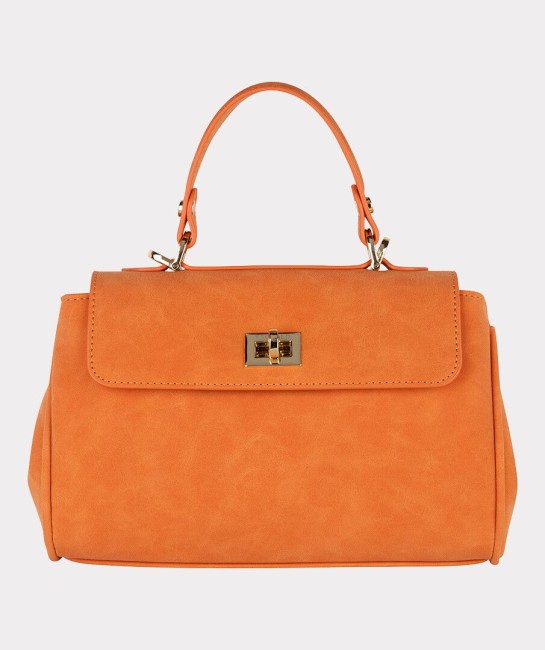 Sac à main orange femme Esqualo en PU recyclé avec bandoulière