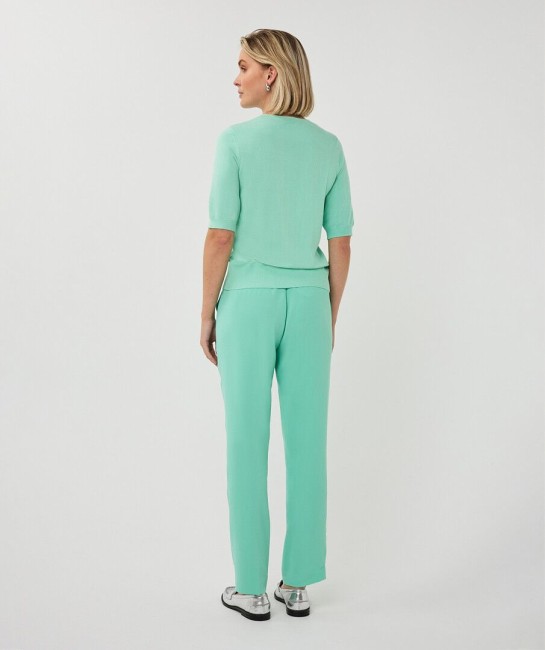 Pantalon vert d’eau femme Esqualo avec pli et fermeture asymétrique