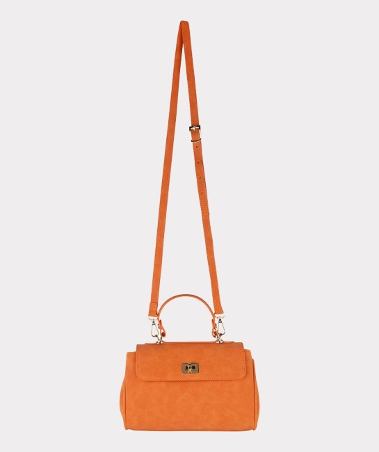 Sac à main orange femme Esqualo en PU recyclé avec bandoulière