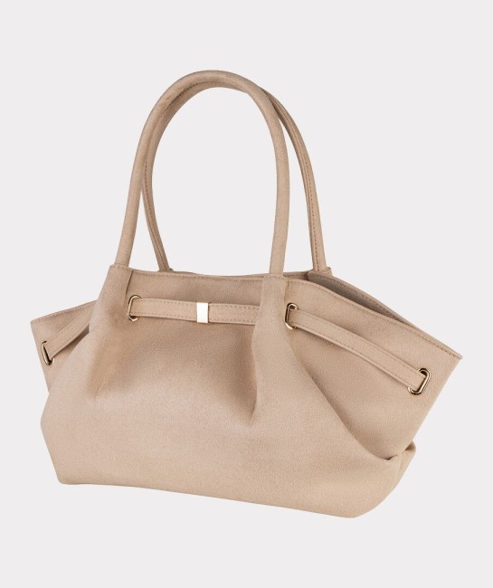 Sac bandoulière beige femme Esqualo en daim avec pochette intérieure