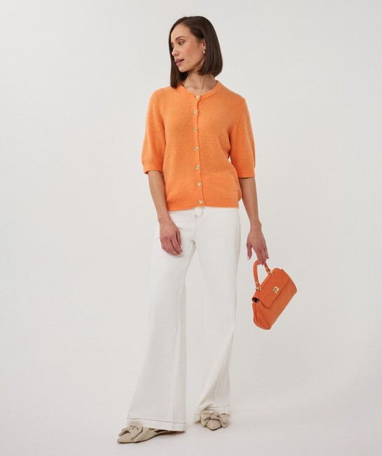 Sac à main orange femme Esqualo en PU recyclé avec bandoulière