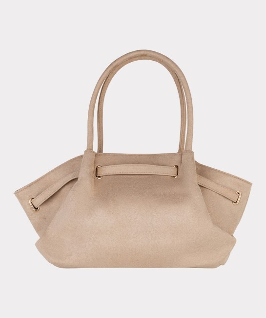 Sac bandoulière beige femme Esqualo en daim avec pochette intérieure