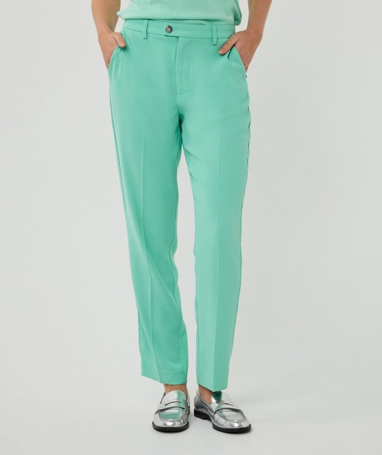 Pantalon vert d’eau femme Esqualo avec pli et fermeture asymétrique