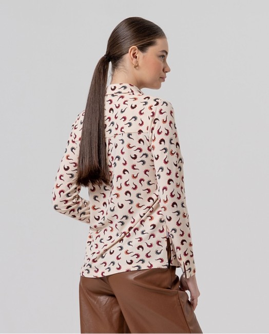 Chemise femme Surkana à imprimé abstrait multicolore – Alizé La Rochelle