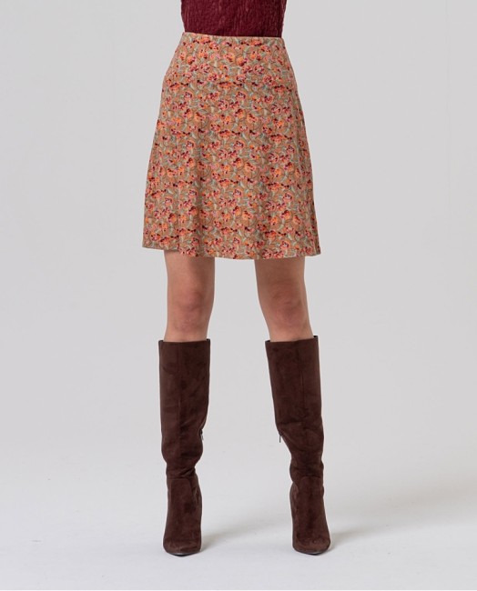Jupe courte femme Surkana évasée à imprimé floral multicolore