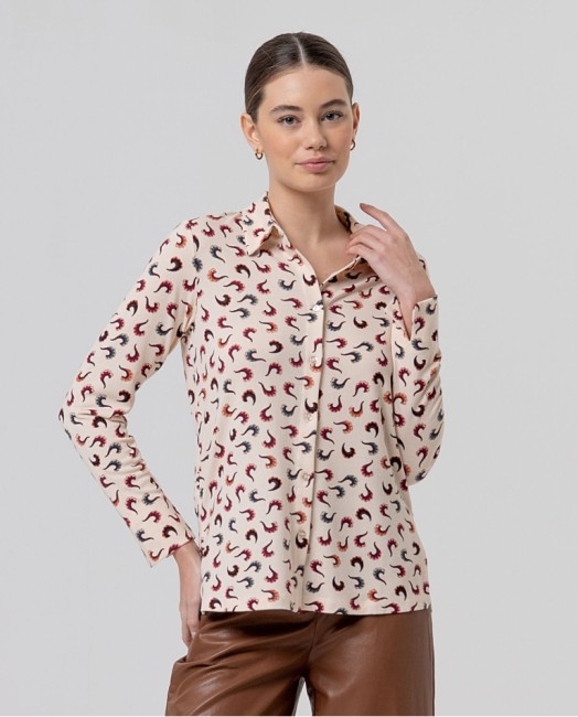Chemise femme Surkana à imprimé abstrait multicolore – Alizé La Rochelle