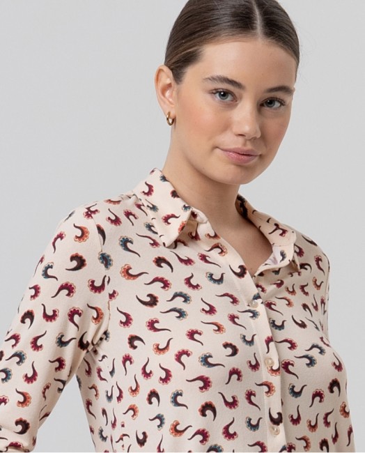 Chemise femme Surkana à imprimé abstrait multicolore – Alizé La Rochelle