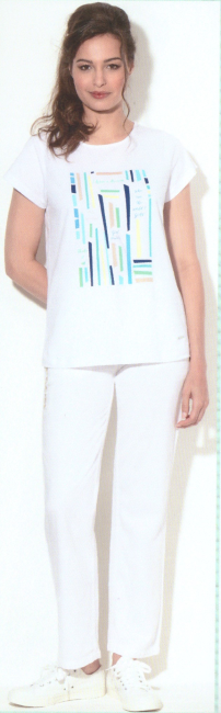 T-shirt blanc Agathe et Louise avec imprimé graphique coloré