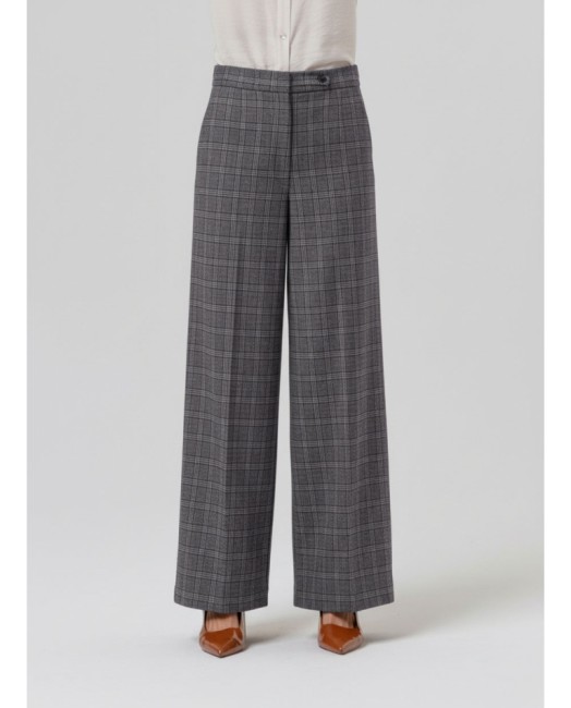 Pantalon droit femme Surkana à carreaux Prince-de-Galles – Alizé La Rochelle