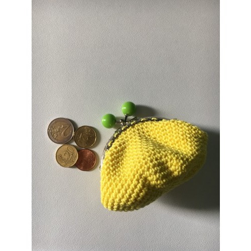 porte monnaie jaune, boules vertes