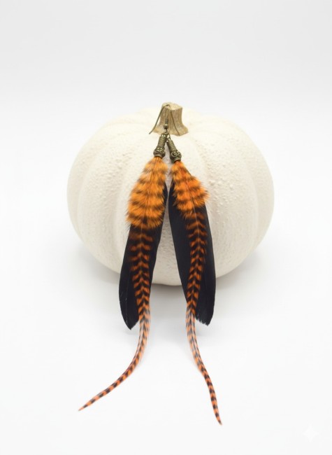 boucles d'oreilles halloween sur citrouille