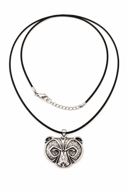 collier pendentif ours argent pour homme 333
