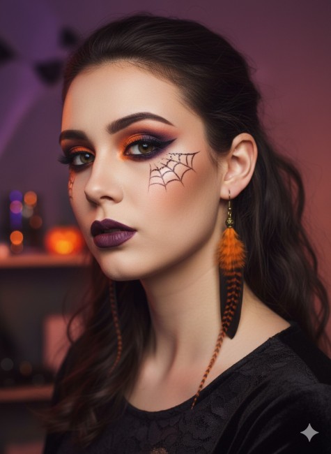 boucles d'oreilles orange halloween