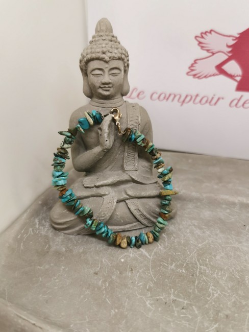 bracelet turquoise naturel acier inoxydable