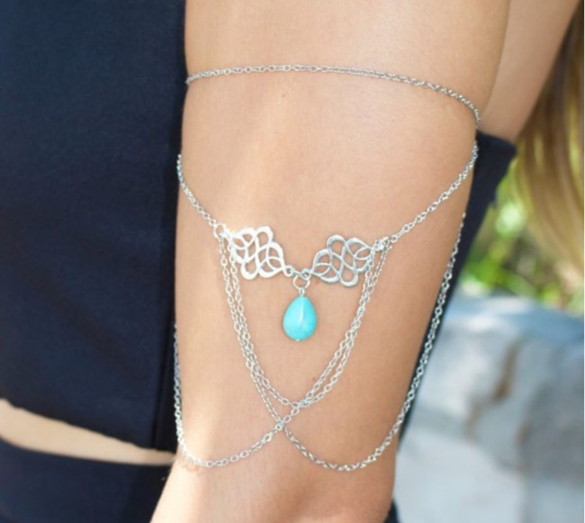 Bracelet de bras turquoise bracelet de bras argenté turquoise