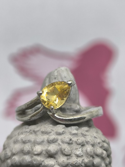 bijou femme argent citrine jaune doré