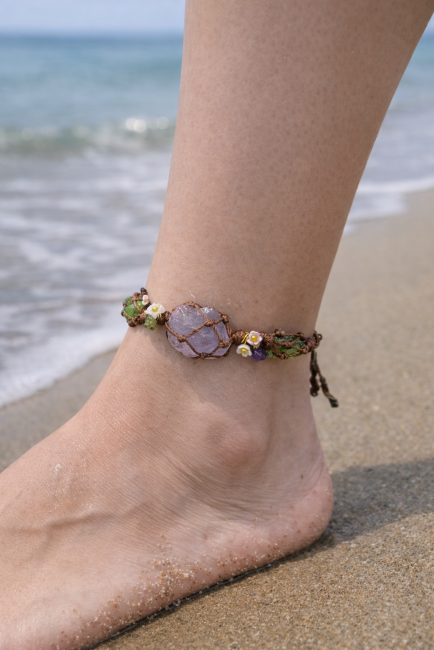 Bracelet artisanal pierres naturelles brutes