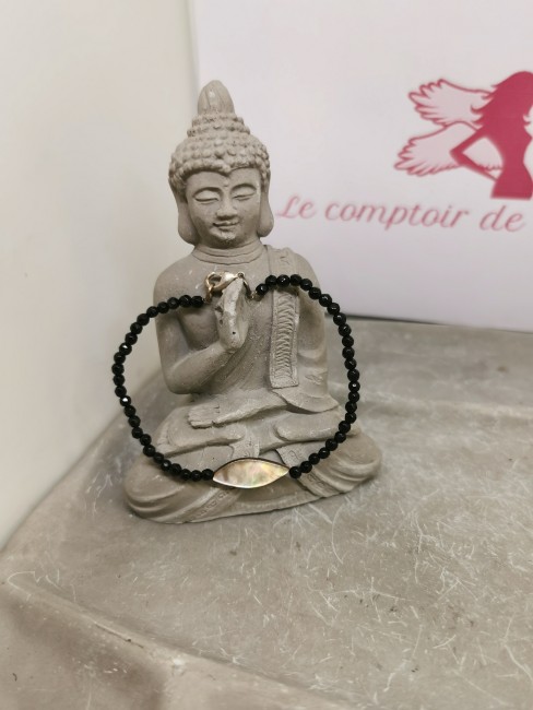 bracelet pierre noire et nacre