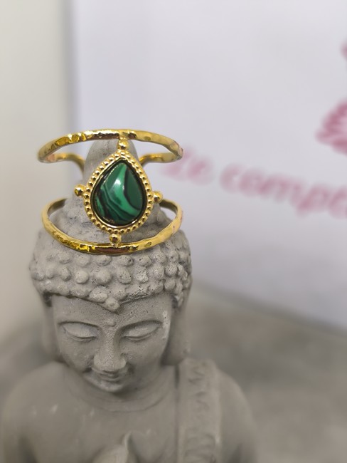 bague ajustable femme acier inoxydable doré