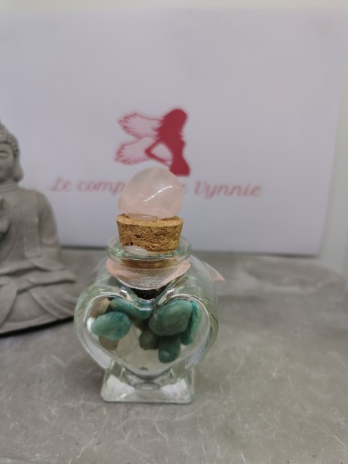 Fiole amazonite fiole amour quartz rose