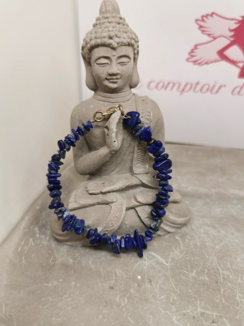 Bracelet lapis-lazuli argent vieilli