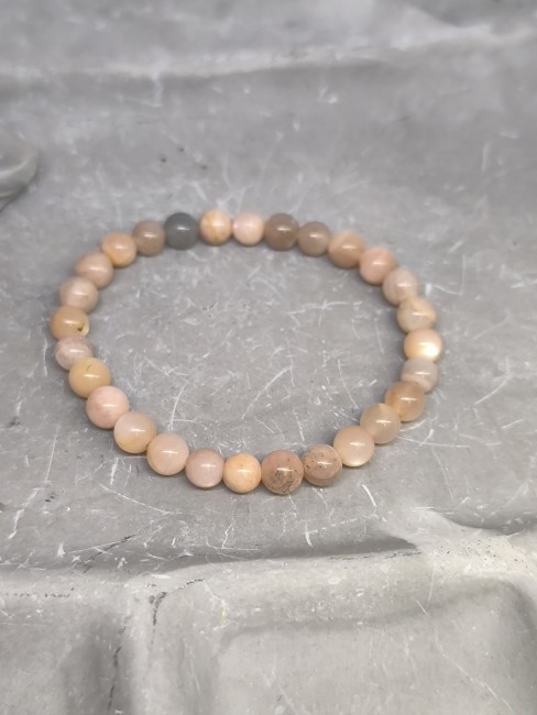 Bracelet Pierre de Lune Rose 6 mm – Équilibre émotionnel | Le Comptoir de Vynnie