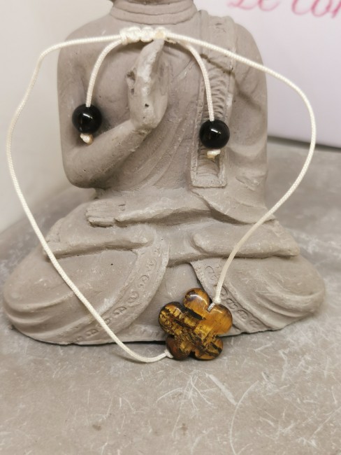 bracelet oeil du tigre fleur