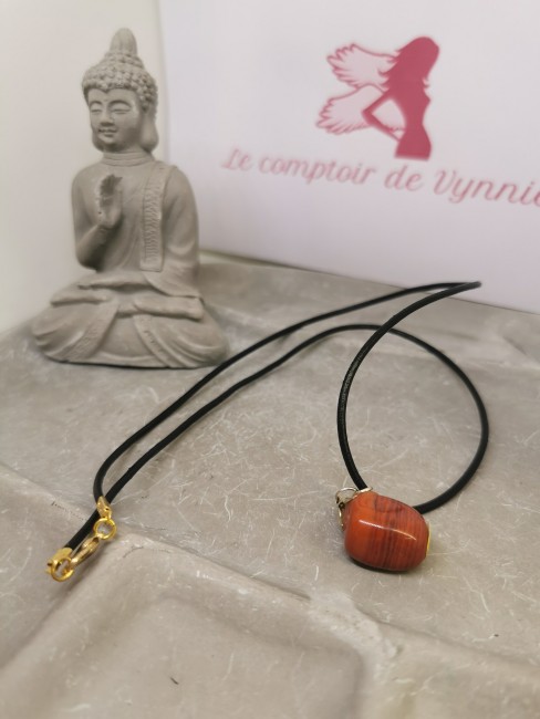 pendentif jaspe rouge naturel