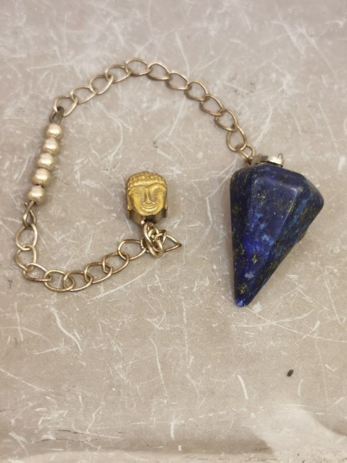 Pendule Lapis Lazuli Spirale Pendule bouddha doré