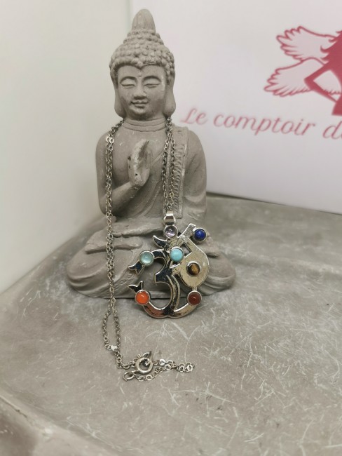 Pendentif 7 chakras pendentif 7 chakras acier inoxydable