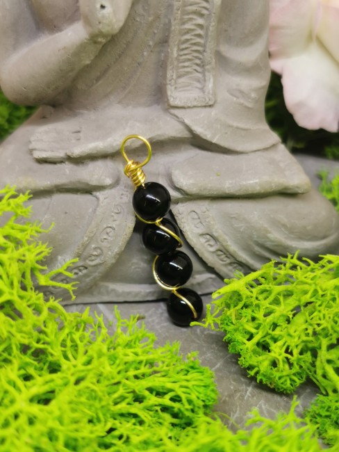 pendentif agate noire naturelle