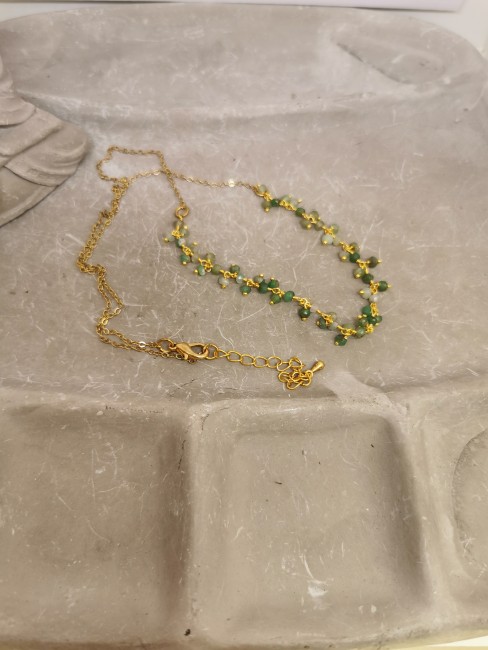 collier chips aventurine vertes