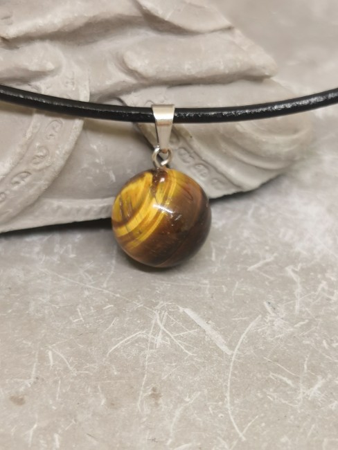 collier oeil du tigre rond
