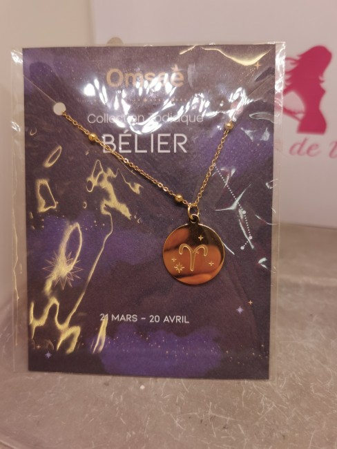 pendentif signe bélier doré