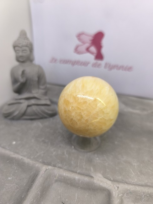 Boule Calcite Orange 5,5 cm – Pierre naturelle Boule en calcite orange naturelle 5,5 cm