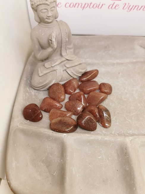 aventurine rouge pierre polie