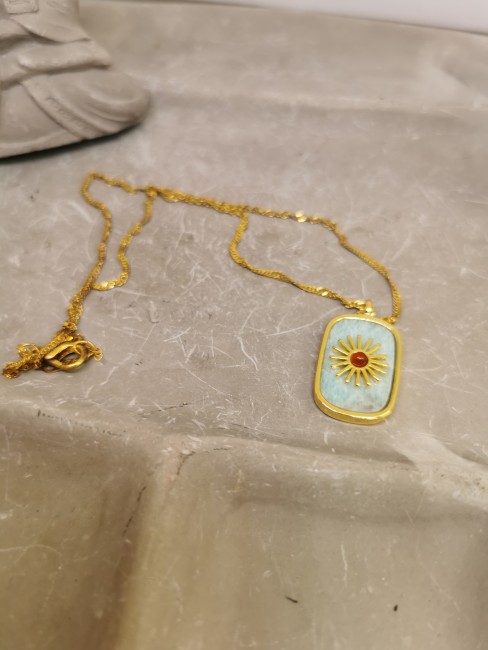 Collier acier inoxydable doré femme