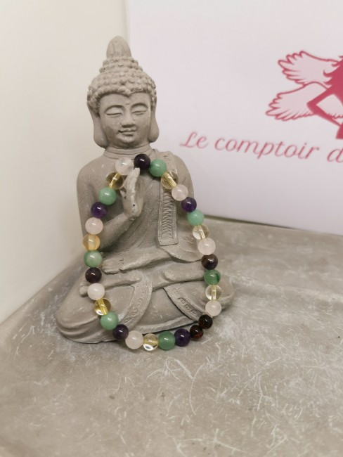 bracelet améthyste quartz rose aventurine