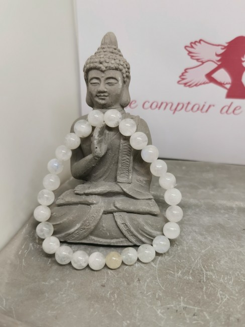 bracelet pierre de lune perles 8 mm