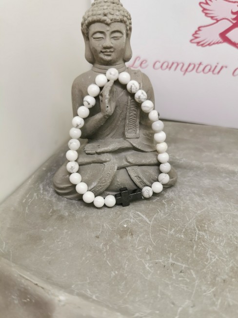bracelet howlite blanche pierre naturelle