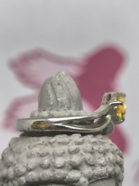 bague pierre naturelle citrine forme poire