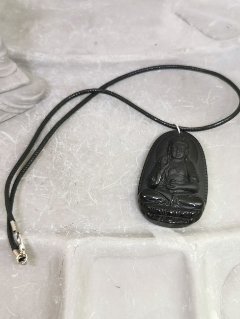 Pendentif Protection Spirituelle Pendentif bouddha pierre noire