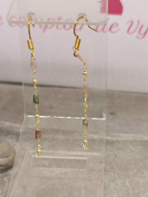 boucles agate mousse naturelles