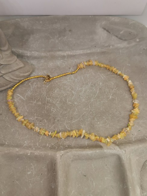 Bracelet opale doré chic bracelet perles dorées et opale