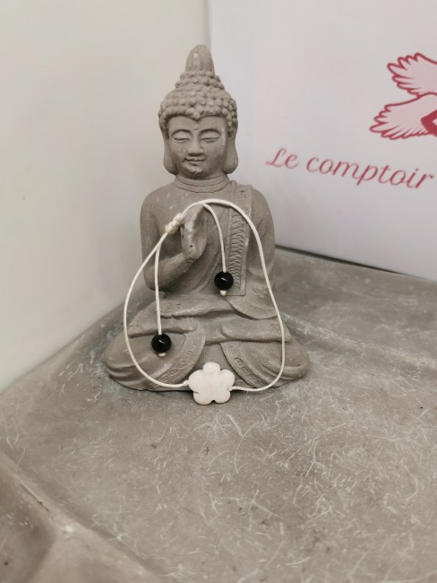 bracelet obsidienne noire et agate