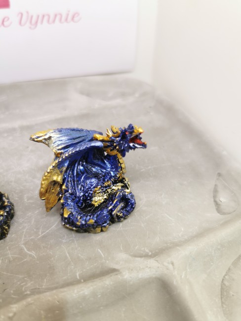 Dragon bleu et or version debout