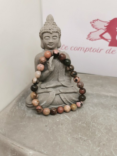 bracelet rhodochrosite perles 8 mm