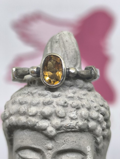 Bague citrine naturelle argent 925