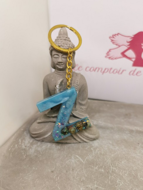 porte clé Z pierre naturelle turquoise