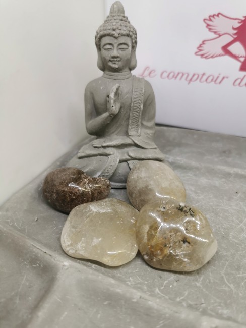 pierre roulée quartz rutile naturel